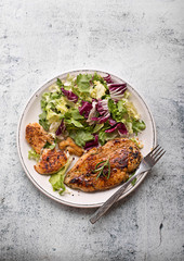 roasted chicken breast with lettuce