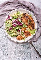 roasted chicken breast with lettuce