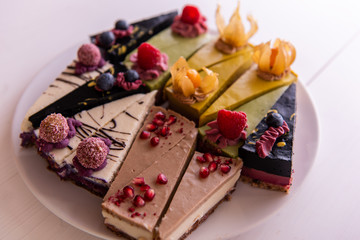 vegan raw cake selection 