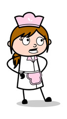 Discussion - Retro Cartoon Waitress Female Chef Vector Illustration