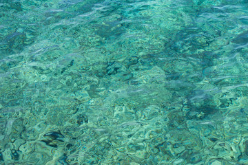 Surface of turquoise Caribbean sea water