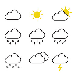 Fototapeta premium Set of weather icons vector