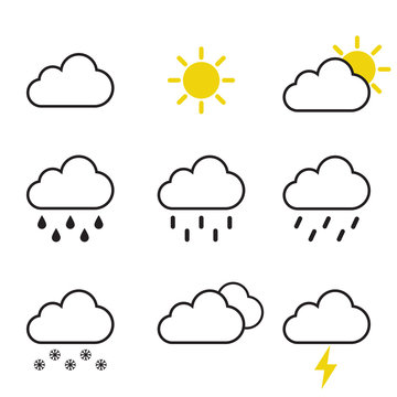 Set of weather icons vector