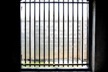 The sunlight form outside of cage door for background, wallpaper