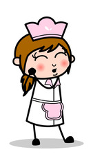 Feeping Very Glad - Retro Cartoon Waitress Female Chef Vector Illustration