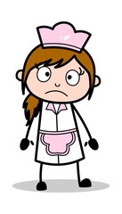 Innocent - Retro Cartoon Waitress Female Chef Vector Illustration