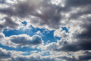Fototapeta premium Spring evening sky in the picturesque clouds