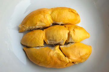 Durian on white background