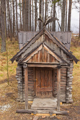 The hut on chicken legs, the dwelling of Baba-Yaga in Russian fairy tales