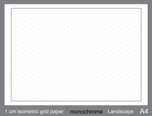 1 cm A4 isometric grid paper  isometric grid vector illustration  isometric grid graph