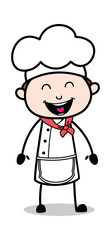 Funny Laughing - Cartoon Waiter Male Chef Vector Illustration﻿