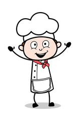 Cheerful - Cartoon Waiter Male Chef Vector Illustration﻿