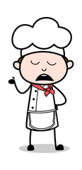 Ignorance - Cartoon Waiter Male Chef Vector Illustration