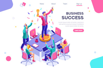 Header, screen increase, competition interface. Earn application, can use for web banner, infographics, hero images. Flat isometric vector illustration isolated on white background