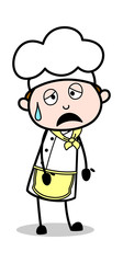 Tired Cook - Cartoon Waiter Male Chef Vector Illustration﻿