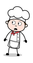 Shocked Face - Cartoon Waiter Male Chef Vector Illustration﻿