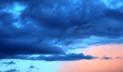 High resolution colorful sunset and sunrise clouds formations in the sky