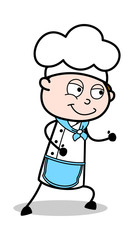 Running Pose - Cartoon Waiter Male Chef Vector Illustration﻿