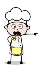 Shouting - Cartoon Waiter Male Chef Vector Illustration