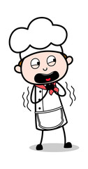 Screaming in Fear - Cartoon Waiter Male Chef Vector Illustration﻿
