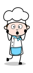 Shocked Facial Expression - Cartoon Waiter Male Chef Vector Illustration﻿