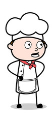 Talking Gesture - Cartoon Waiter Male Chef Vector Illustration