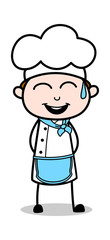 Laughing - Cartoon Waiter Male Chef Vector Illustration﻿