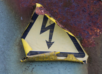 electricity sticker aged