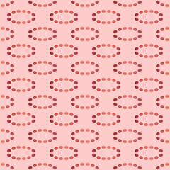 Seamless pattern with ovals of dotted lines. Vector background in shades of pink