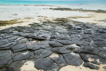 Strangely shaped rocks in Kumejima, Okinawa, Japan