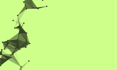 Abstract futuristic background with dots and lines. Vector illustration. Scientific and technological concept, molecular particles and atoms. Big data digital. Polygonal structure.