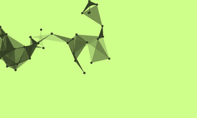 Abstract futuristic background with dots and lines. Vector illustration. Scientific and technological concept, molecular particles and atoms. Big data digital. Polygonal structure.