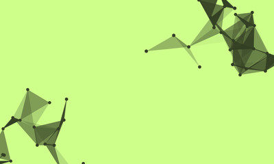 Abstract futuristic background with dots and lines. Vector illustration. Scientific and technological concept, molecular particles and atoms. Big data digital. Polygonal structure.