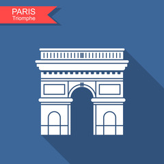 Fototapeta na wymiar Arc de Triomphe, Paris, France. Travel Paris icon