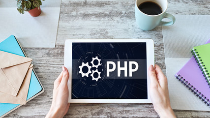Obraz na płótnie Canvas PHP programming language. Web and application development concept.
