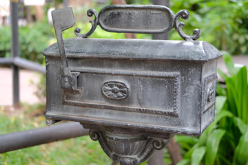 old vintage gray mailbox letterbox postbox