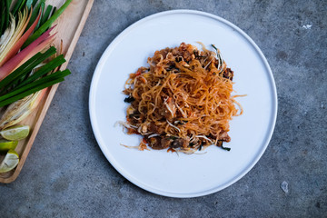 Stir-fried Thai style small rice noodles