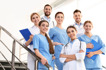 Group of medical doctors at clinic. Unity concept