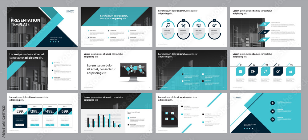 Aufkleber layout design template for business presentation and use for annual report template  design with infographic elements and chart   concept