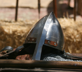 SILVER MEDIEVAL HELMET