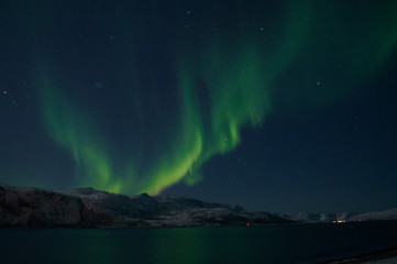 Naklejka na ściany i meble Aurora boreale nel nord della Norvegia