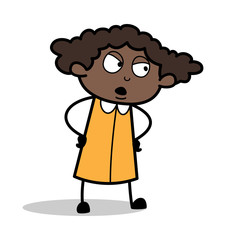 Talking Sense - Retro Black Office Girl Cartoon Vector Illustration