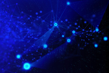 deep learning ai technology, robotic analysis plexus, microchip processor, atom cell neuron brain...
