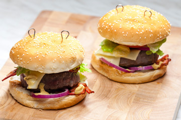 beef burger with cheese