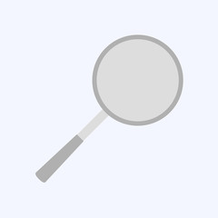 Magnifying glass flat style isolated on blue background