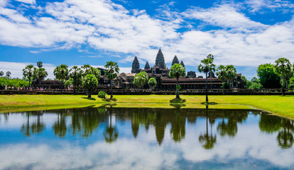 Fototapeta na wymiar Panoramic view of Angkor Wat, ancient khmer temple, Siem Reap, Cambodia
