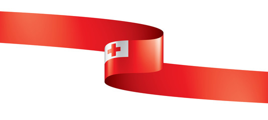 Tonga flag, vector illustration on a white background.