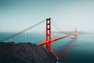 Golden Gate Bridge at twilight, San Francisco, California, USA