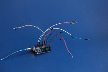 Arduino Uno board micro controller for the development of simple automation systems and robotics,...