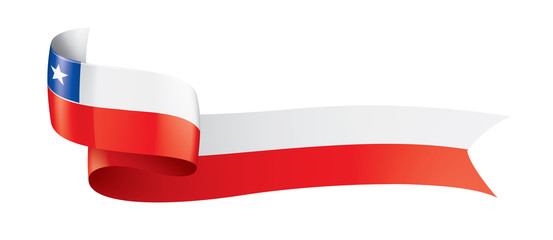 Chile flag, vector illustration on a white background.